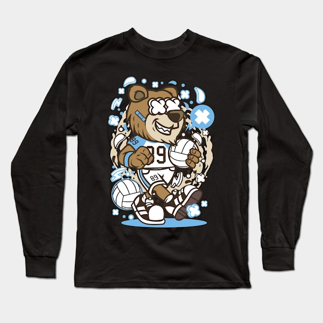 Volleyball Bear Long Sleeve T-Shirt by saigon199x